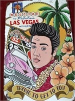 Las Vegas Elvis Metal Sign 12x8