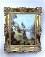 Vintage Landscape Painting Signed Villani 'A'