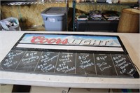 Coors Light lighted board