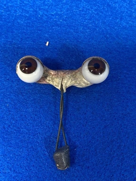 Pair of Antique Glass Rocker Doll Eyes Brown