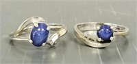 2 white gold rings: 1 - 14k and 1 - 10k set with