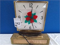 Rose Art Work Decorated Clock