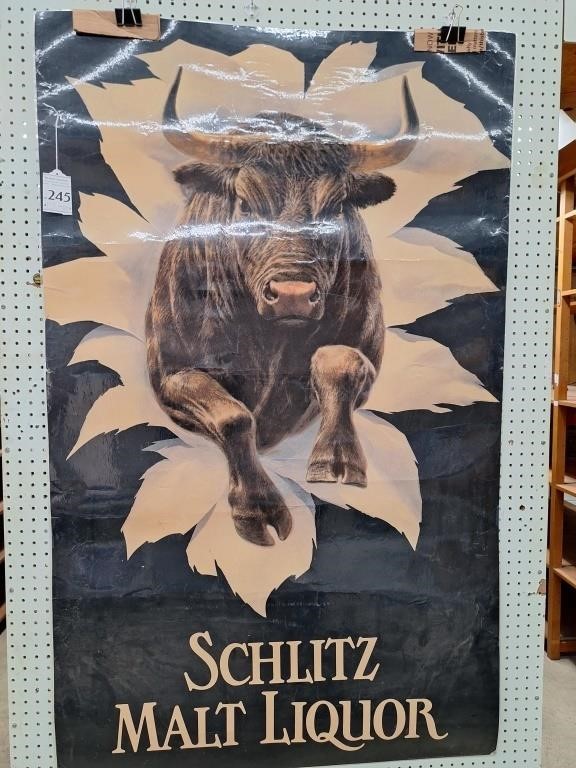 Schlitz Malt Liquor Bull Poster