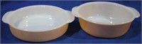 2 Fire King Handled Bowls, 9.5"