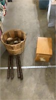 Furniture legs, foot stool basket
