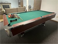 57" x 101" Pool Table, Balls, Etc. (Located in