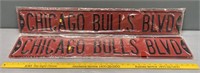 2 Chicago Bulls Blvd Metal Signs