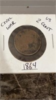 1864 2 Cent