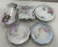 Group of Hand Painted Porcelain Plates and Tray