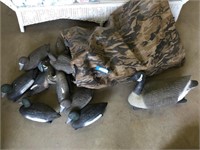 Bag of plastic duck and goose decoys