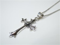 925 Silver Cross Pendant Necklace