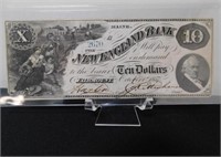 1857 NEW ENGLAND BANK $10 NOTE