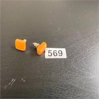 Orange Stud Earrings