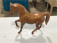 Wood look vintage plastic mold unmarked horse