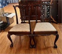 Pair of Chippendale Side Chairs #1 Solid Mahogany
