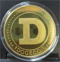 One dogecoin cryptocurrency coin