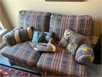 Loveseat with pillows