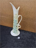 VTG Blue Rose Porcelain Vase 14"