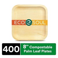 NEW $250 8 Inch Square Palm Leaf Plates(400plates)