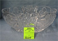 Large crystal oval shaped serving bowl