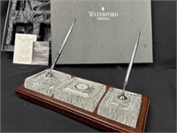 Waterford Executive Desk Set w Clock &Original Box