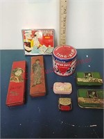 Popeye, pencil, nail & advertising tins