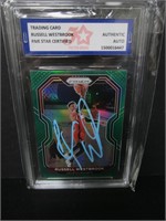 Russell Westbrook signed slabbed card COA