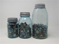(Qty - 3) Jars with Marbles-