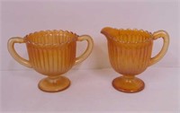 Fenton Glass Stippled Rays marigold carnival