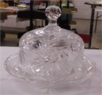 Crystal brilliant pinwheel butter dish - Cherub