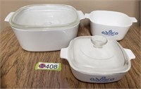 (2) CORNFLOWER CORNINGWARE CASSEROLES...