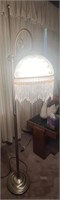 Victorian Style Floor Lamp w\Fringed Glass Shade