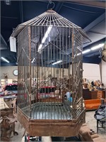 INCREDIBLE LARGE COPPER BIRD CAGE - 58" T X 31" W
