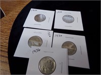 5-1936 Buffalo nickels