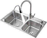 Double Sink  Silver  72*42Cm