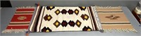 3 Native American Saddle Blankets Rugs Lot