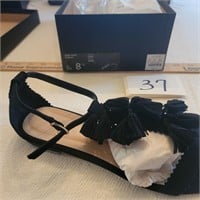 New J Crew Suede Tassel Sandals in Black, Size 8.5