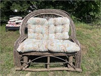 Antique Hand Made Twig Love Seat