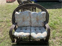 Antique Hand Made Twig Love Seat