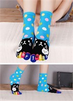 ZAKASA Toe Socks for Women Five Finger Socks Cat
