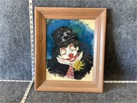 Framed Clown Painting