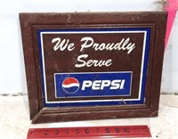 Pepsi Wall Sign. Frame Needs Repair