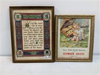 Framed Irish Prayer & Framed Picture of Girl