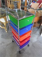 COLORFUL MULTIDRAWER STAND ON ROLLERS