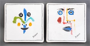 Picasso Image Ceramic Trivets, 2