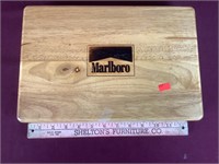 Marlboro Wood Box Containing Poker Set