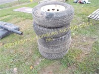 (5) TRAILER TIRES WITH RIMS