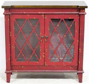 Elk Home Painted Glass Front Cabinet