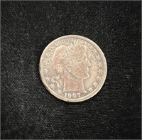 1907 D Barber Half Dollar