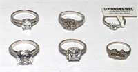 Sterling Rings with Inset Clear Stones